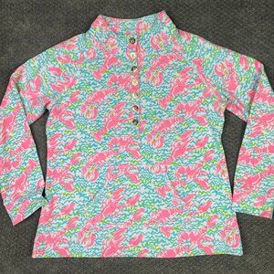 Lilly Pulitzer UPF 50+ Captain Popover Women's XL Lobstah Roll Lobster Pop Up